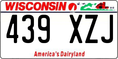 WI license plate 439XZJ