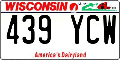 WI license plate 439YCW