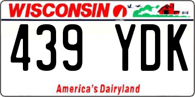 WI license plate 439YDK