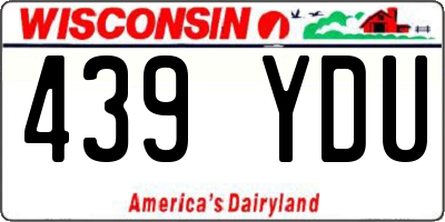 WI license plate 439YDU