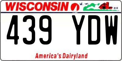 WI license plate 439YDW