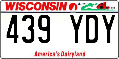 WI license plate 439YDY