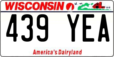 WI license plate 439YEA