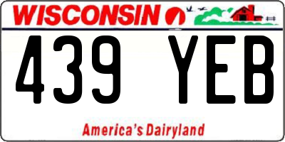 WI license plate 439YEB