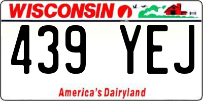 WI license plate 439YEJ