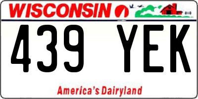 WI license plate 439YEK