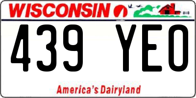 WI license plate 439YEO