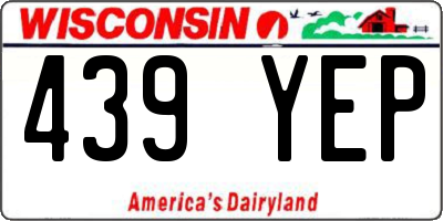 WI license plate 439YEP
