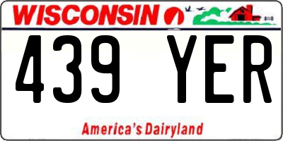 WI license plate 439YER