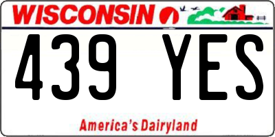 WI license plate 439YES