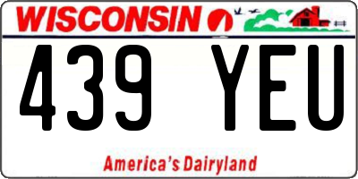 WI license plate 439YEU