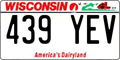 WI license plate 439YEV