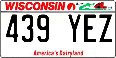 WI license plate 439YEZ