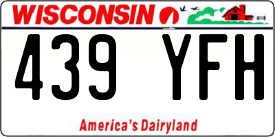 WI license plate 439YFH