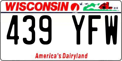 WI license plate 439YFW