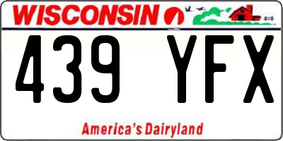 WI license plate 439YFX