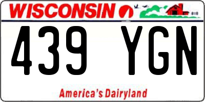 WI license plate 439YGN