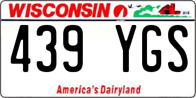 WI license plate 439YGS