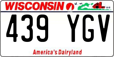 WI license plate 439YGV
