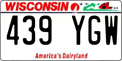 WI license plate 439YGW