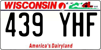 WI license plate 439YHF