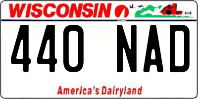 WI license plate 440NAD