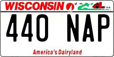 WI license plate 440NAP