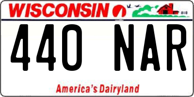 WI license plate 440NAR