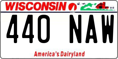WI license plate 440NAW