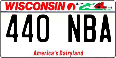 WI license plate 440NBA