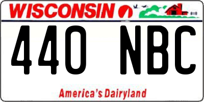 WI license plate 440NBC