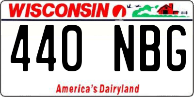 WI license plate 440NBG