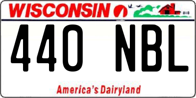 WI license plate 440NBL