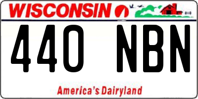 WI license plate 440NBN