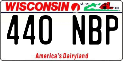 WI license plate 440NBP