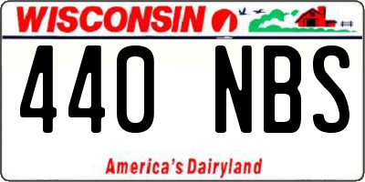 WI license plate 440NBS