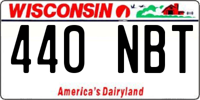 WI license plate 440NBT