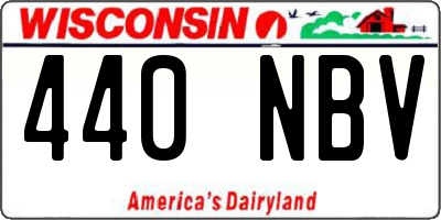 WI license plate 440NBV