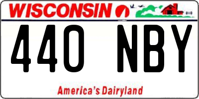 WI license plate 440NBY
