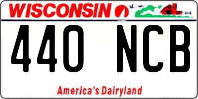 WI license plate 440NCB