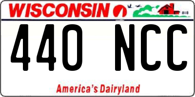 WI license plate 440NCC