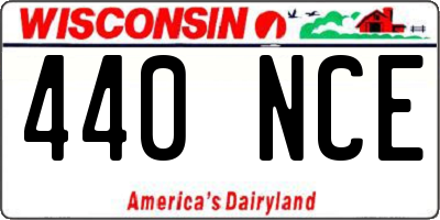 WI license plate 440NCE