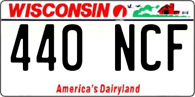 WI license plate 440NCF