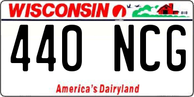 WI license plate 440NCG