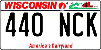 WI license plate 440NCK