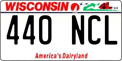 WI license plate 440NCL
