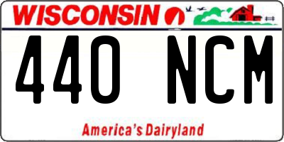 WI license plate 440NCM
