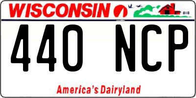 WI license plate 440NCP