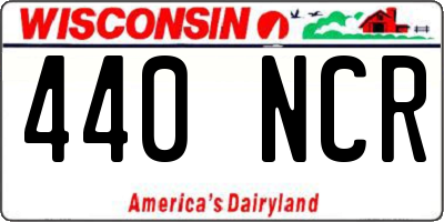 WI license plate 440NCR
