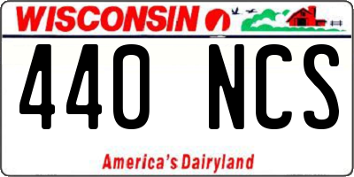 WI license plate 440NCS